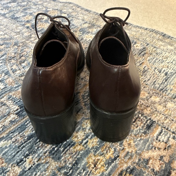 Vintage Leather Heeled Loafers 90s Whimsygoth Preppy Dark Academia - Picture 9 of 9